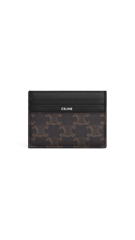 Large Card Holder in Triomphe Canvas and Calfskin - Black