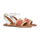 Lympia Sandal in Triomphe Jacquard Canvas & Calfskin - Rust/White
