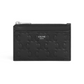 Zipped Card Holder in Calfskin with Triomphe Embossed - Black