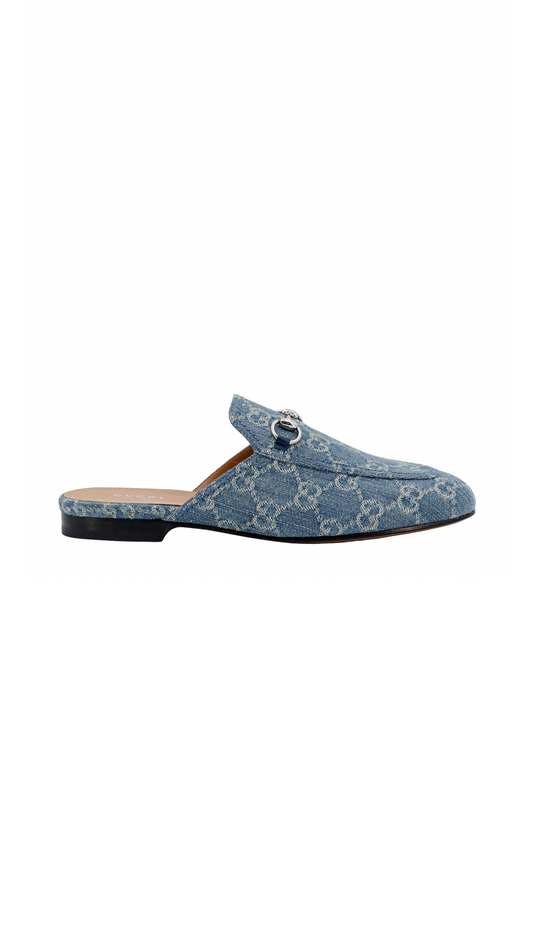 Denim Princetown Slipper - Blue