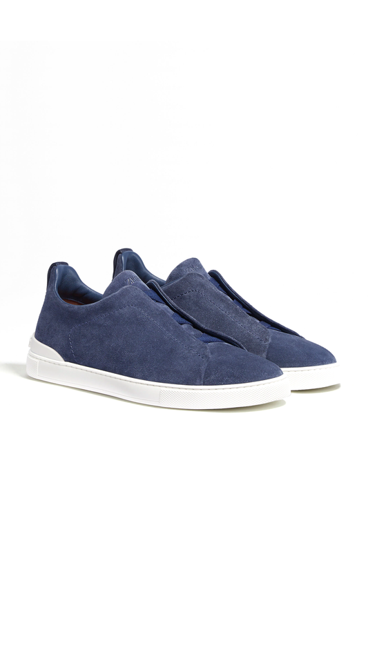 Utility Suede Triple Stitch Sneakers - Blue