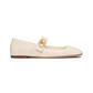 Vlogo Locker Mary Jane Ballerinas in Calfskin - Ivory