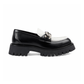 Lug Loafers with GG Chain - Black/White