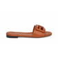 Signature Leather Slides - Brown