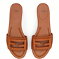 Signature Leather Slides - Brown