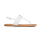 Lympia Triomphe Thong Sandal in Calfskin - White