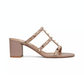 Rockstud Calfskin Leather Slide Sandal 60MM - Poudre