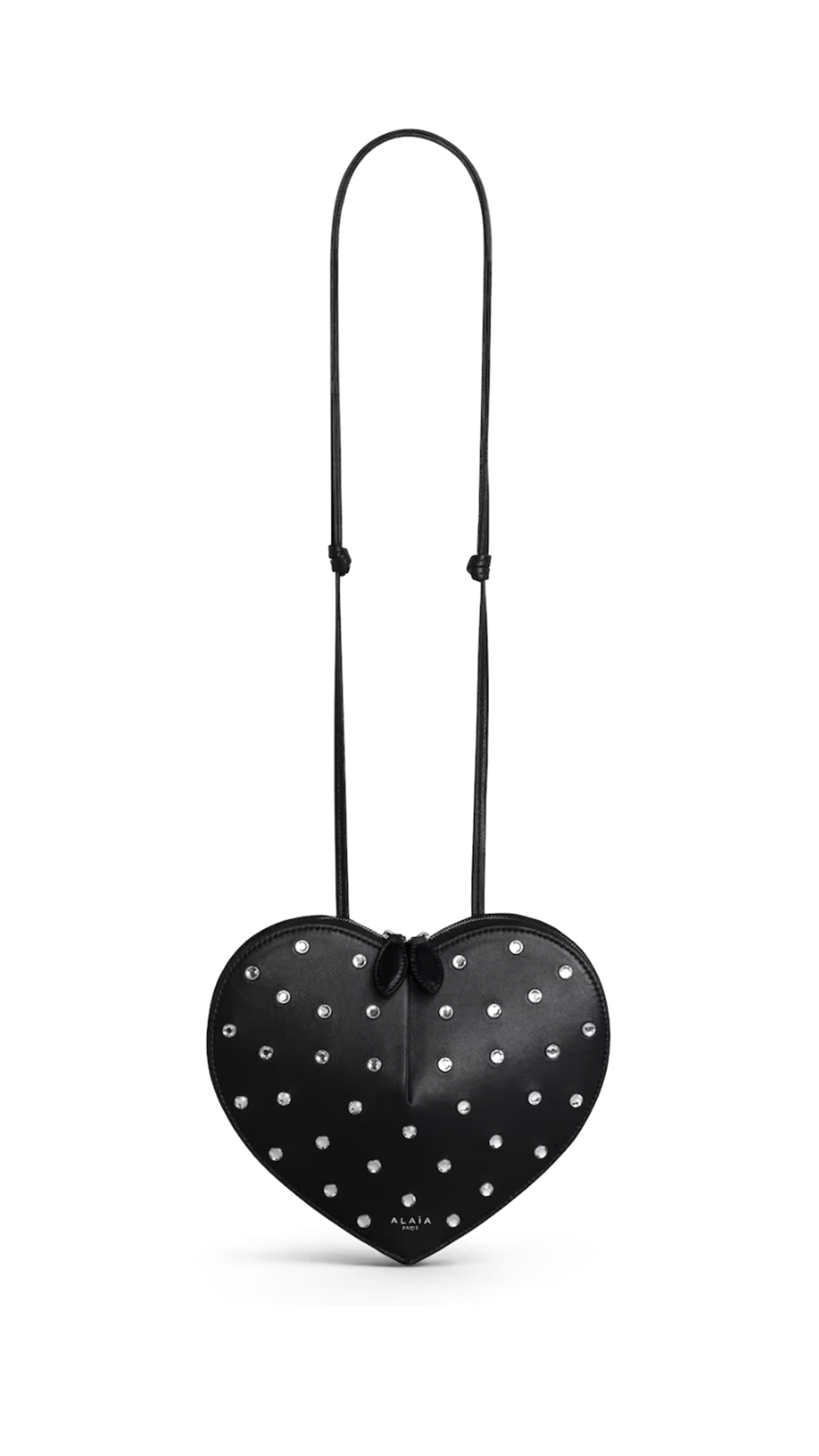 Le Cœur Bag in Calfskin with Rhinestones - Black