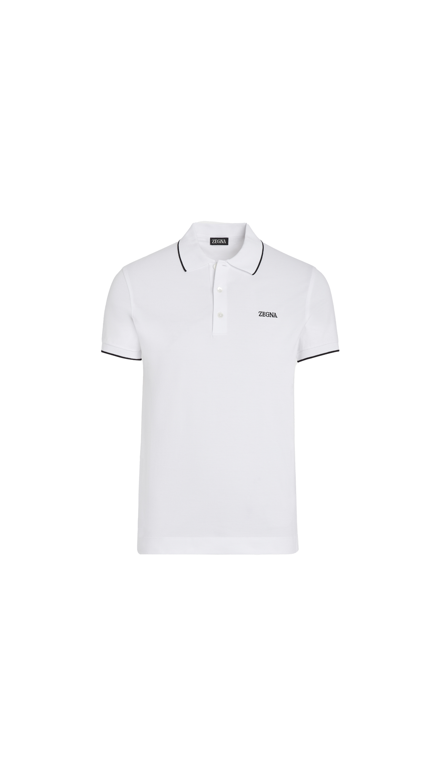 Stretch Cotton Polo Shirt - Optical White