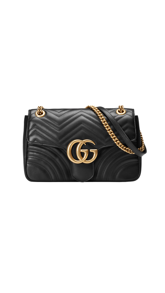 GG Marmont Medium Shoulder Bag - Black