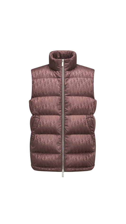Dior Oblique Sleeveless Down Jacket - Brown