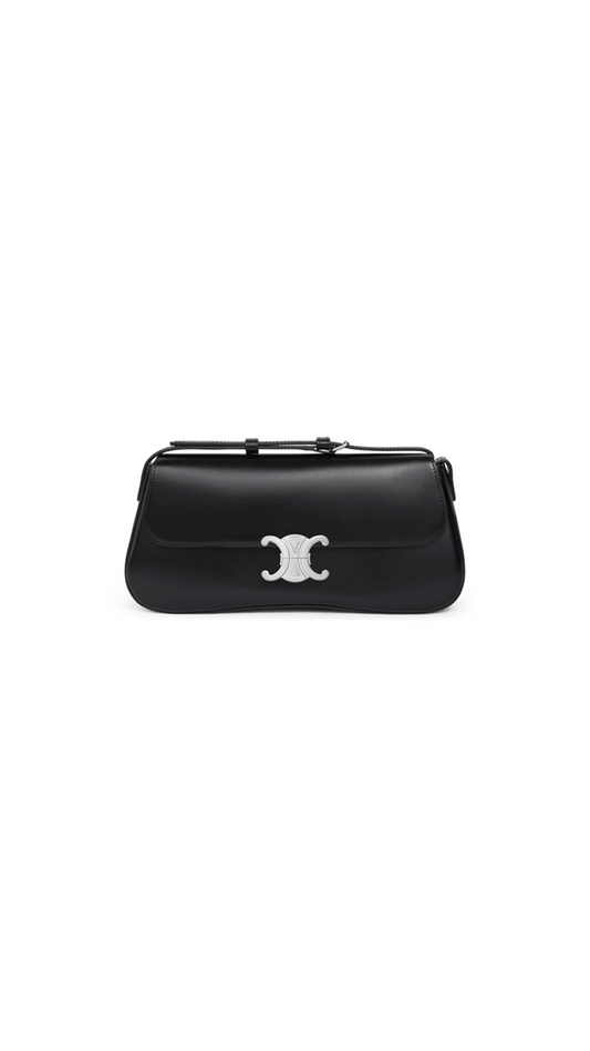 Medium Celine Lola Bag In Shiny Calfskin - Black