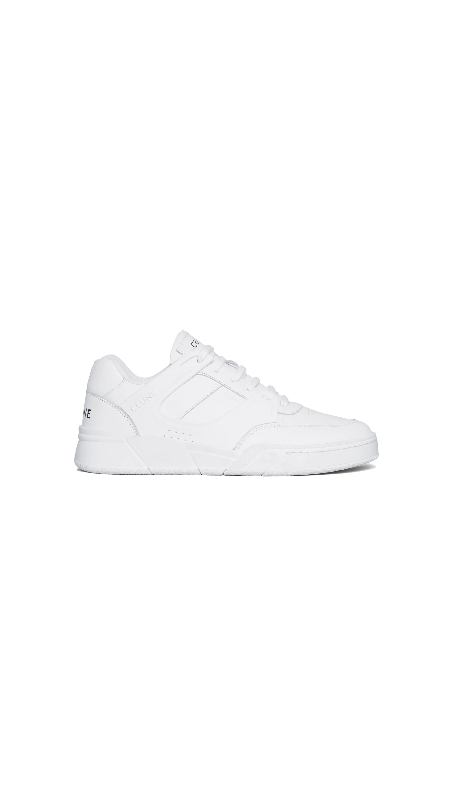 CT-07 Celine Trainer Low Lace-up Sneaker In Calfskin - White