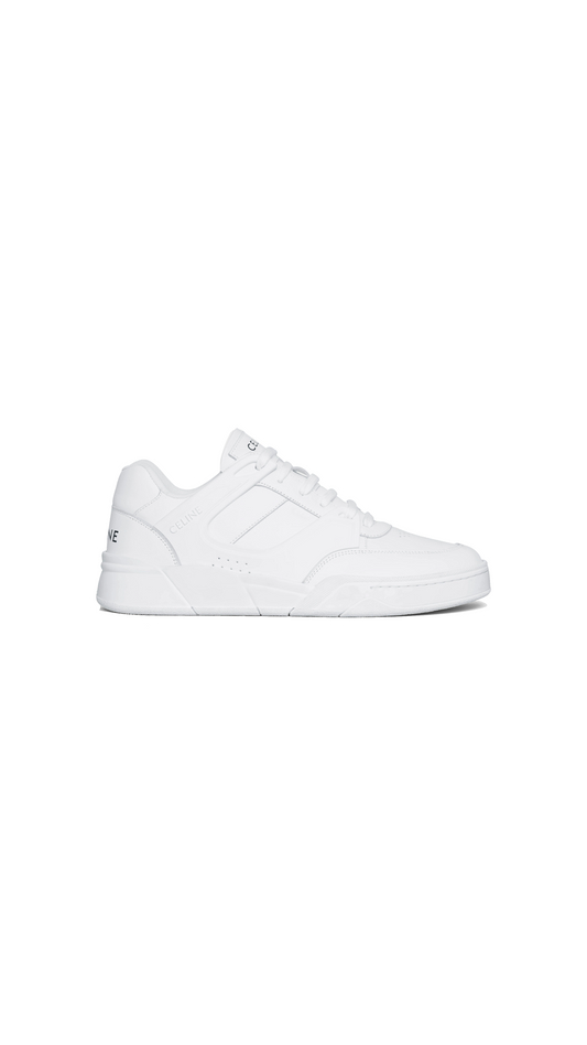 CT-07 Celine Trainer Low Lace-up Sneaker In Calfskin - White
