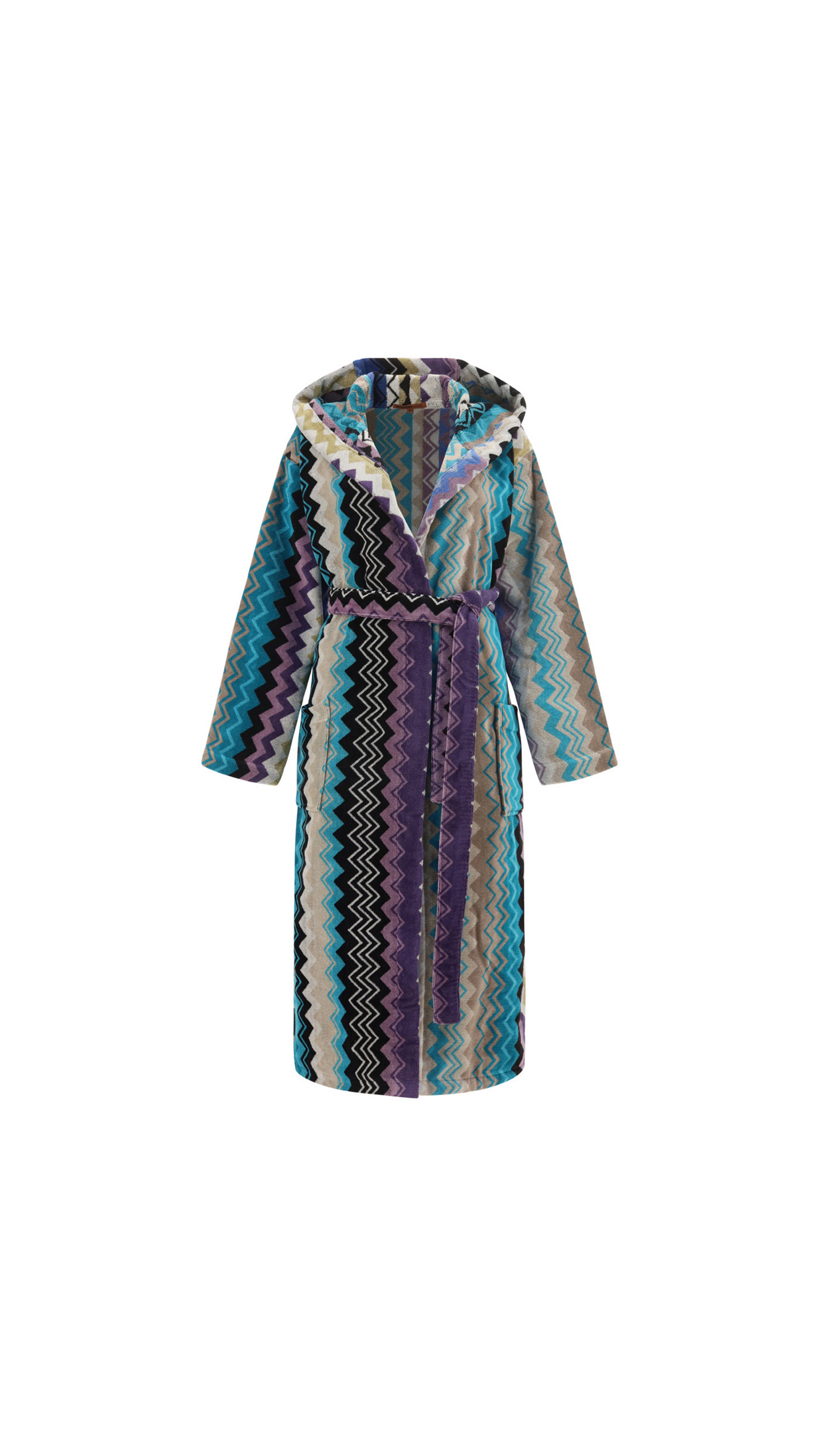 Giacomo Hooded Bathrobe - Blue Multi