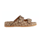 Men's GG Slide Sandal with Strap - Beige/Ebony