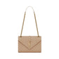 Envelope Medium In Quilted Grain De Poudre Embossed Leather - Dark Beige