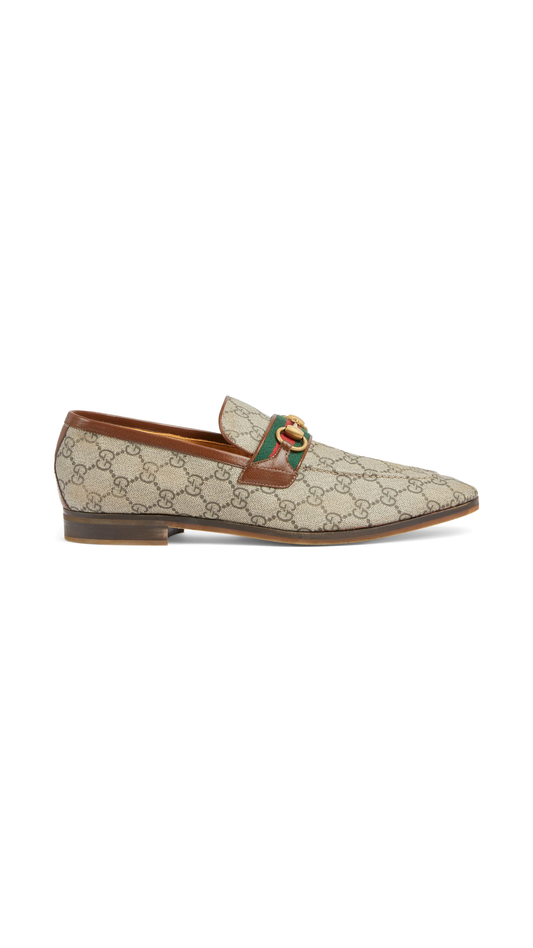 Men's  GG Loafer with Horsebit - Beige/Ebony