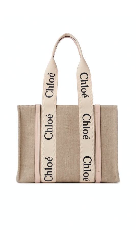 Medium Woody Tote Bag - Cement Pink