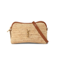 Gaby Zipped Pouch in Raffia and Vegetable-tanned Leather - Natural