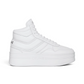 Mid Block Sneakers with Wedge in Calfskin - Optic White