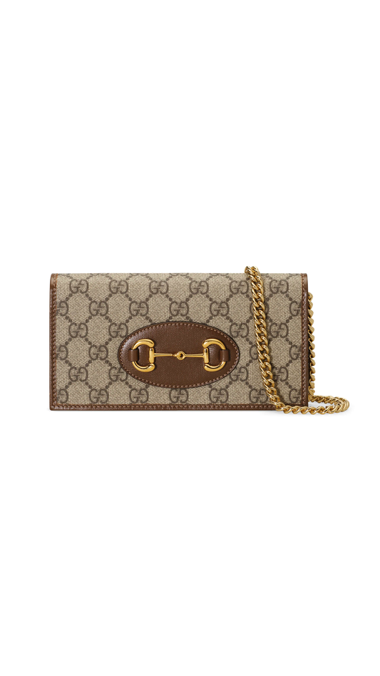 Horsebit 1955 Wallet With Chain - Beige