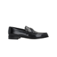 Brushed Leather Loafers - Black