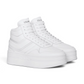 Mid Block Sneakers with Wedge in Calfskin - Optic White