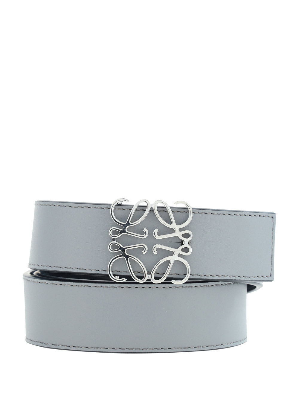 Reversible Anagram Belt in Smooth Calfskin - Asphalt Grey/Black/Palladium