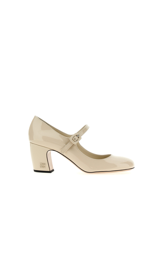 Patent Leather Pumps - Ivory