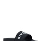 Slide Sandals in Rubber - Black/White