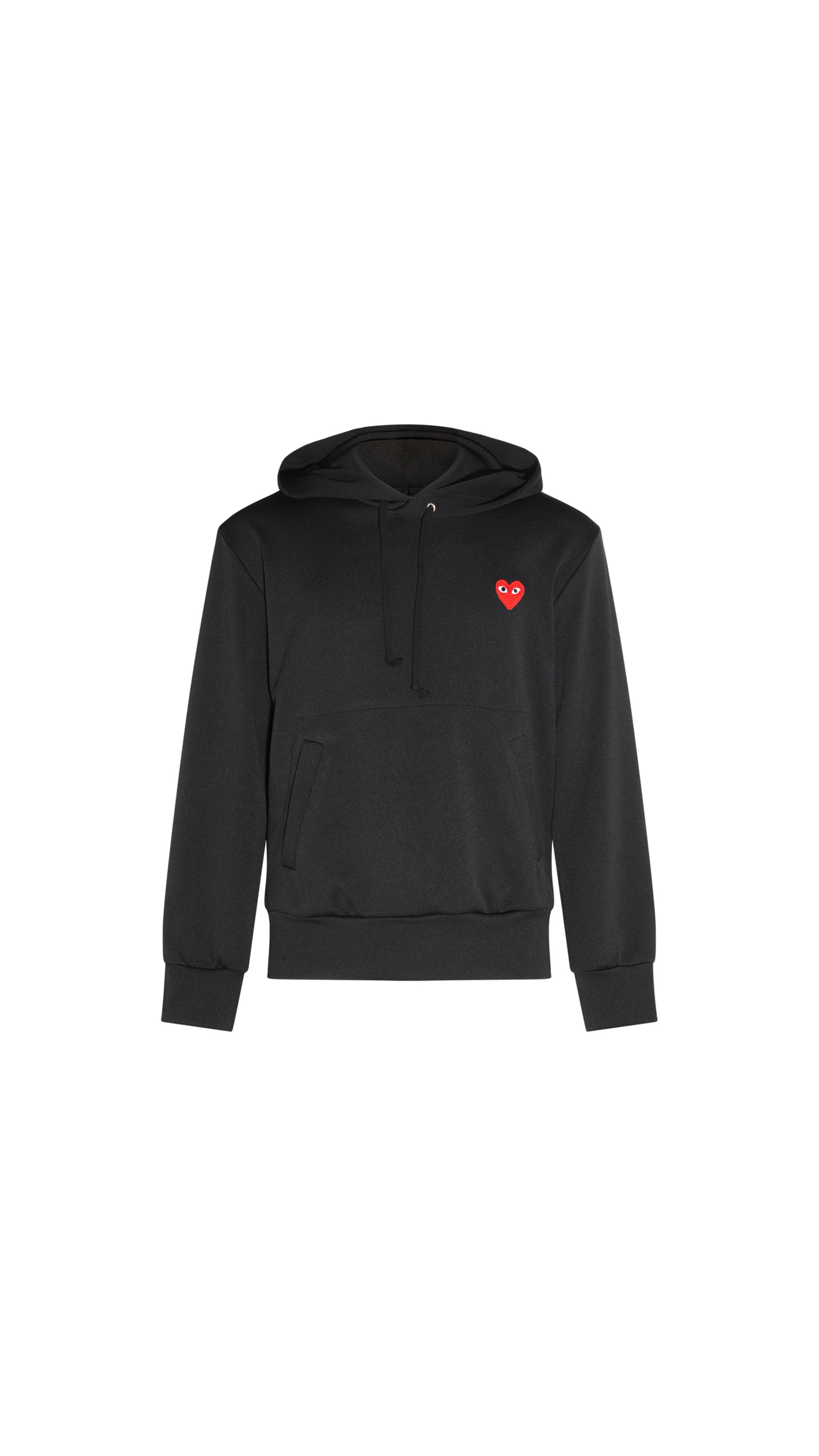 Embroidered Heart Hoodie - Black