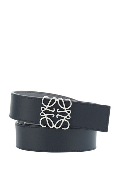 Reversible Anagram Belt in Smooth Calfskin - Asphalt Grey/Black/Palladium