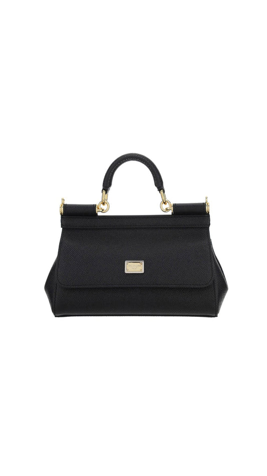 Small Sicily Bag in Dauphine Calfskin - Black