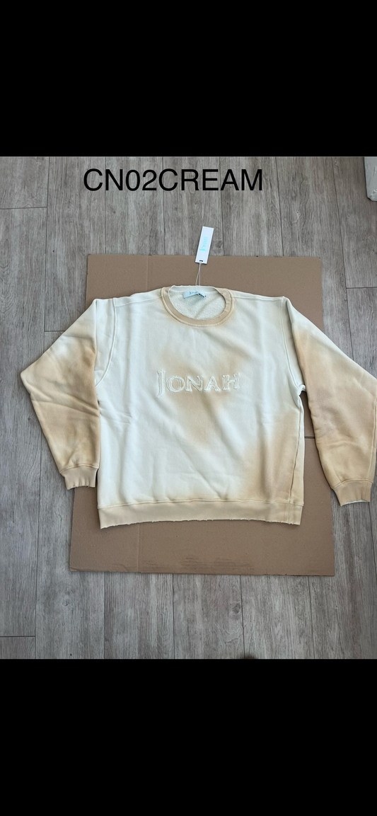 Oversize Old-dye Patch-logo Sweatshirt - Cream