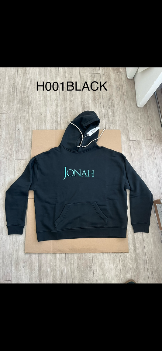 Oversize  Embroidery Hoodie - Black