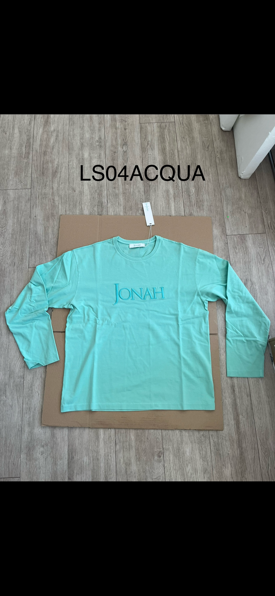 Long Sleeve Oversize Printed T-shirt - Acqua