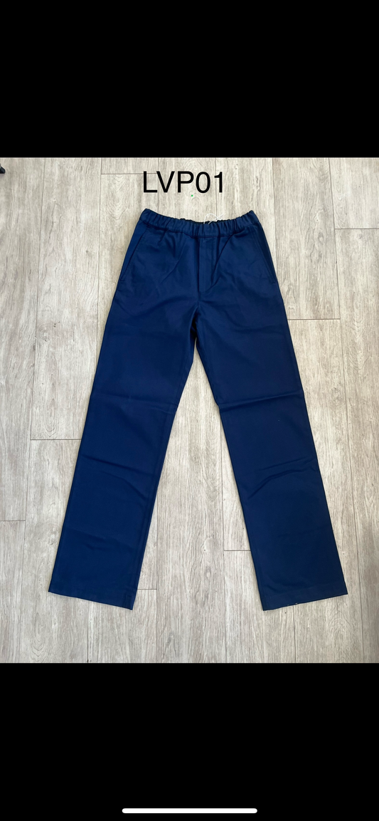 Wide Leg Drawstrig Pants - Blue