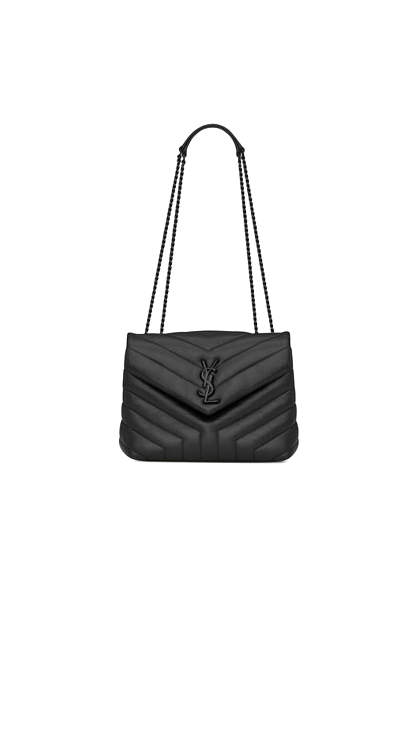 Loulou Quilted Leather Shoulder Bag - Black