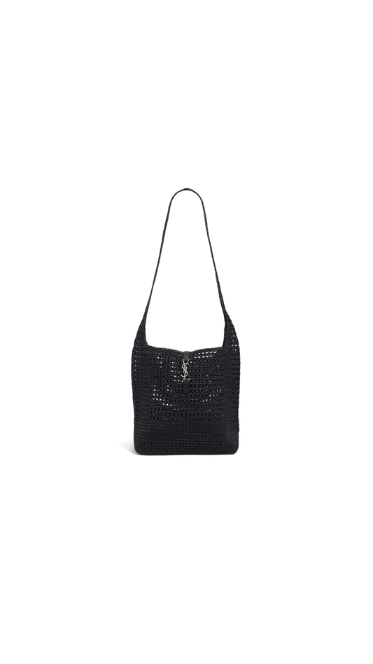 Le 5 à 7 Medium Tote in Raffia - Black