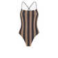Brown Lycra Reversible Swimsuit - Brown