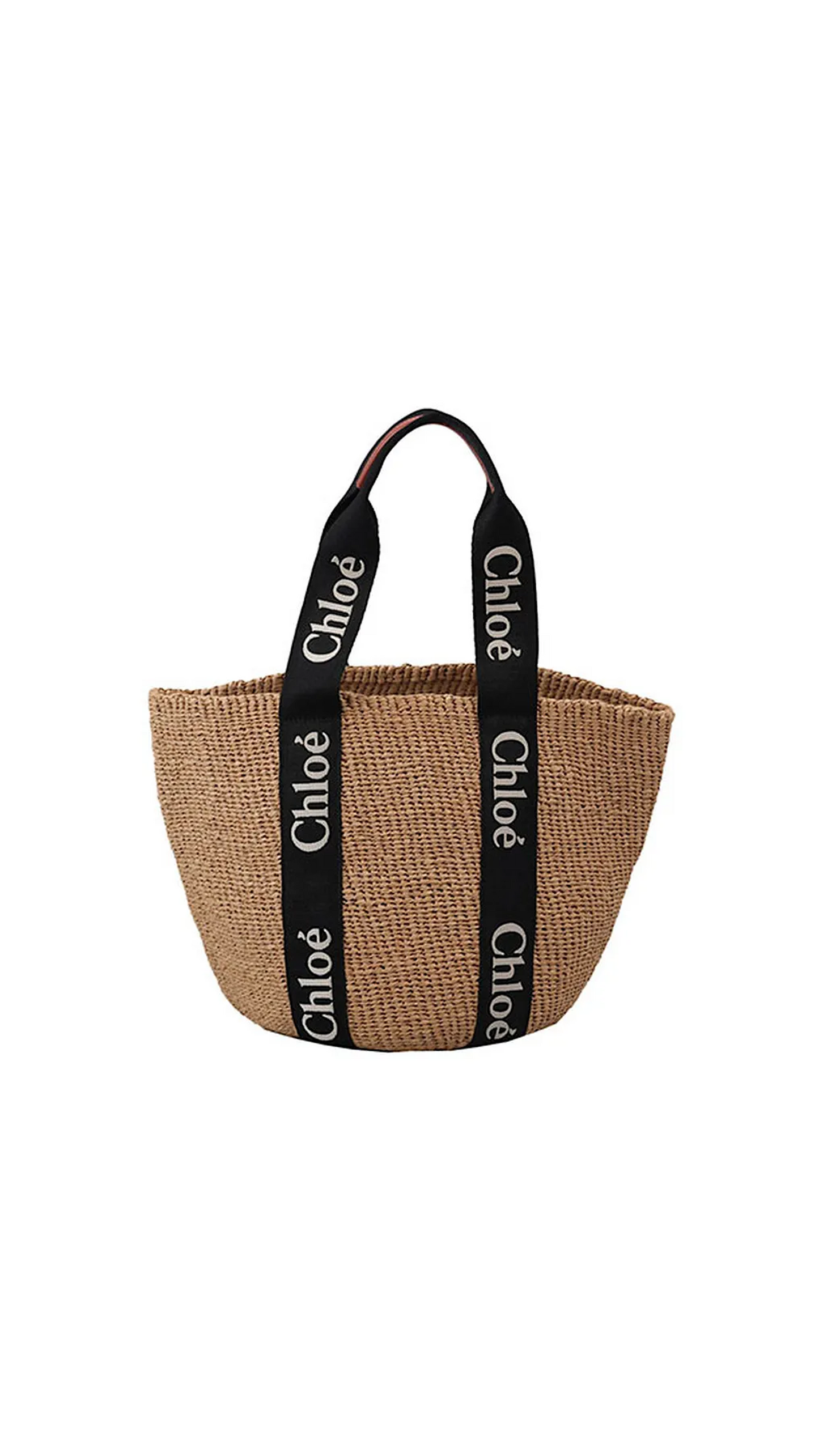 Large Woody Basket - Black/Beige