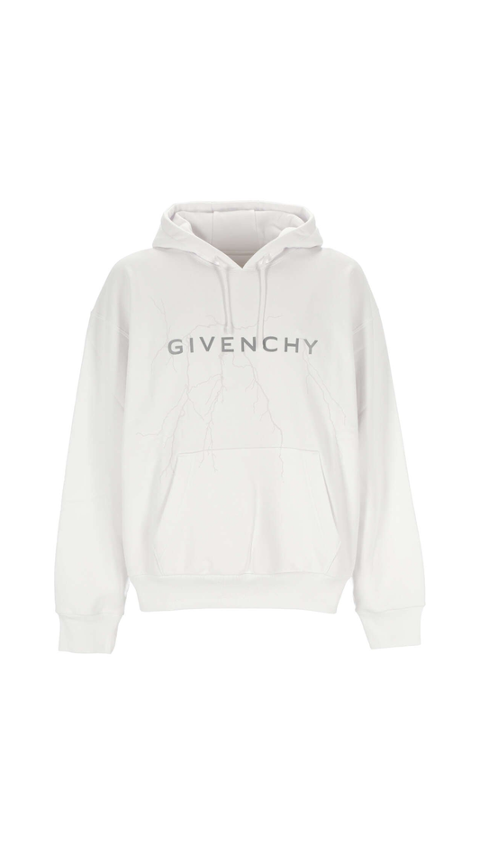 Cotton Logo Luxury Hoodie - White