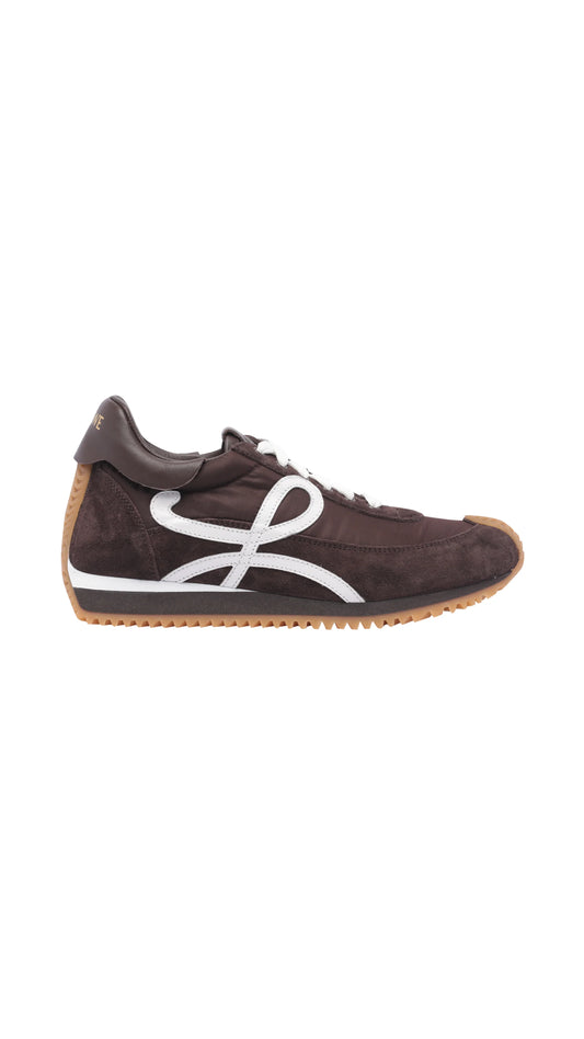 Flow Runner In Nylon And Suede - Brown