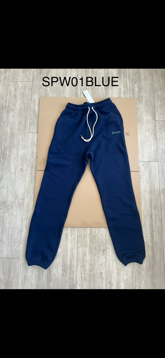 Loose Fit Printed Sweatpants - Blue