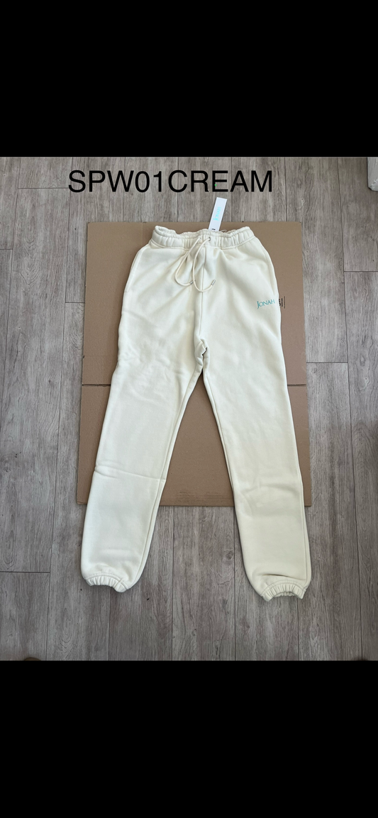 Loose Fit Printed Sweatpants - Cream