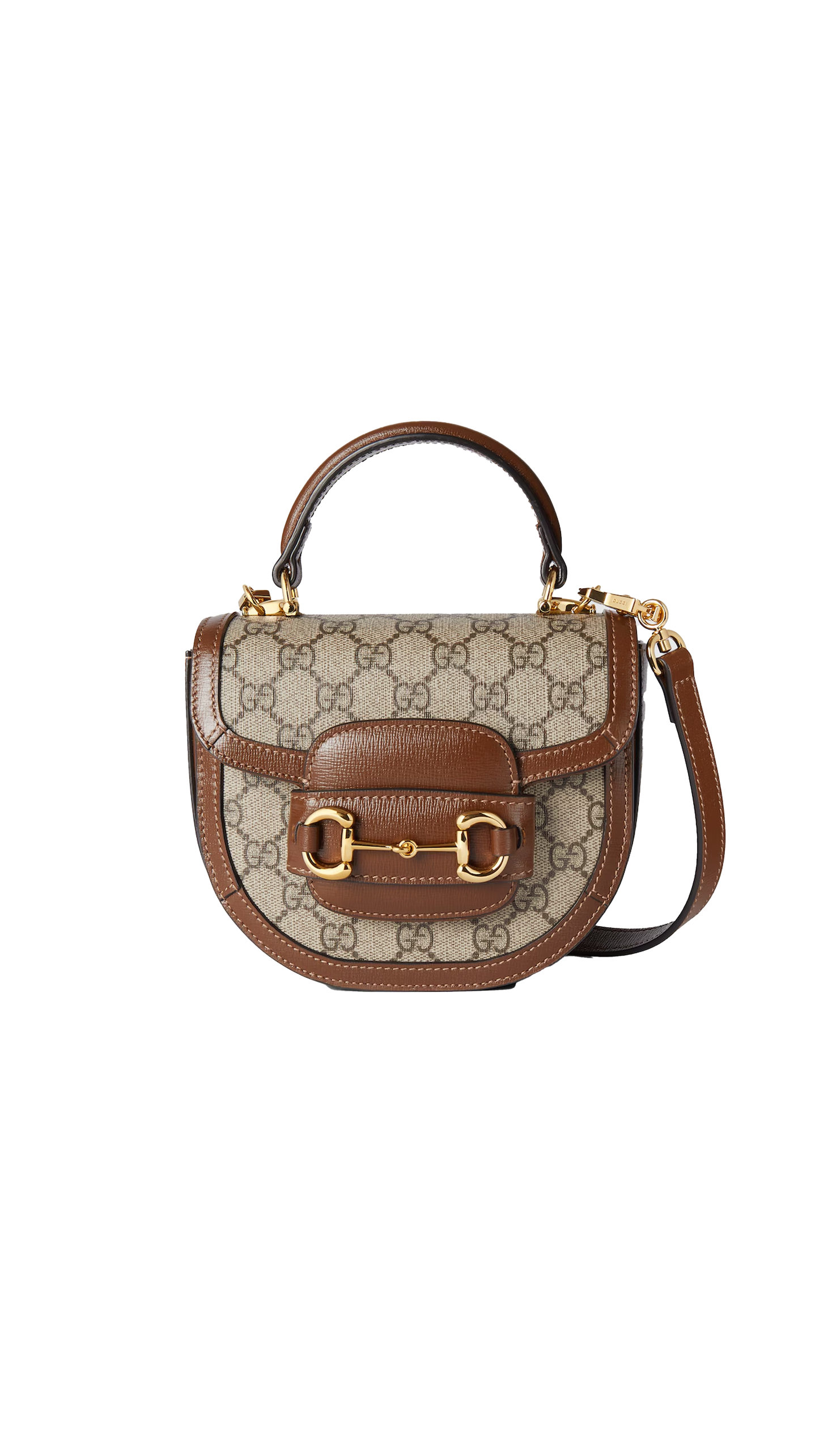 Gucci Horsebit 1955 Mini Top Handle Bag - Beige/Ebony