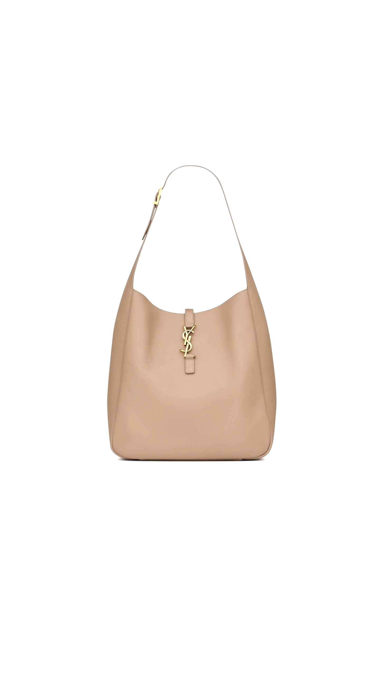 Le 5 à 7 Supple Large Bag in Grained Leather - Dusty Grey