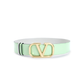 Reversible Vlogo Leather Belt - Green \ Light Grey