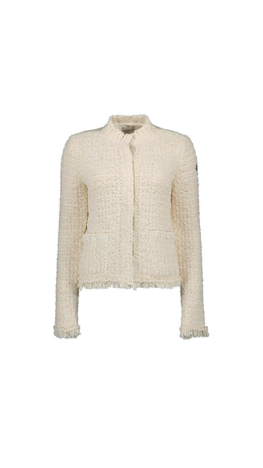 Panelled Tweed Jacket - Beige